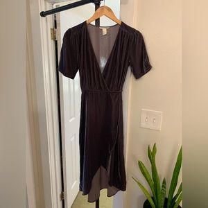 H&M Velvet Wrap Midi Dress